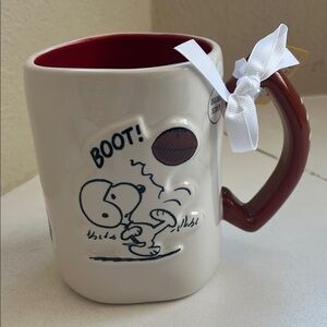 Rae Dunn Peanuts Snoopy Mug with Football Handle